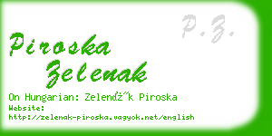 piroska zelenak business card